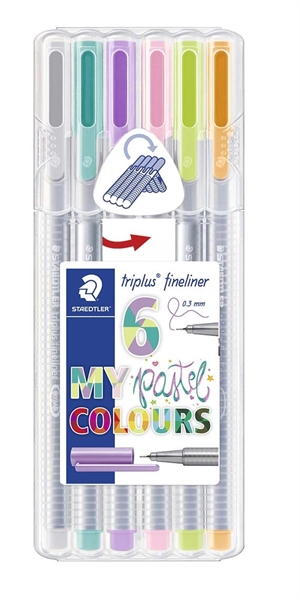 Staedtler Fineliner Triplus 0,3mm Pastel ass (6)